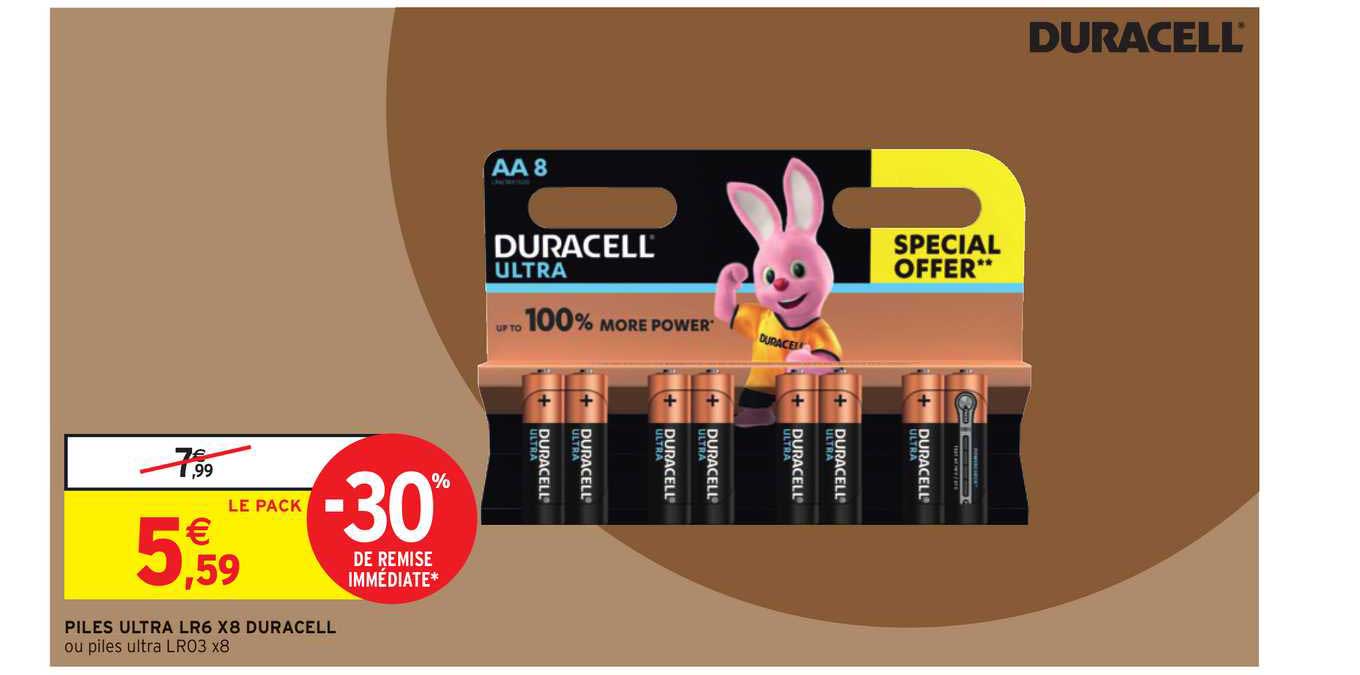 piles ultra lr6 x8 duracell