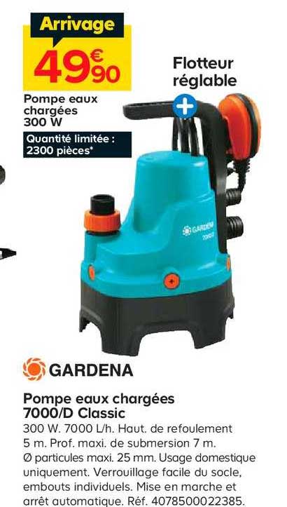 pompe eaux chargées 7000-d classic gardena