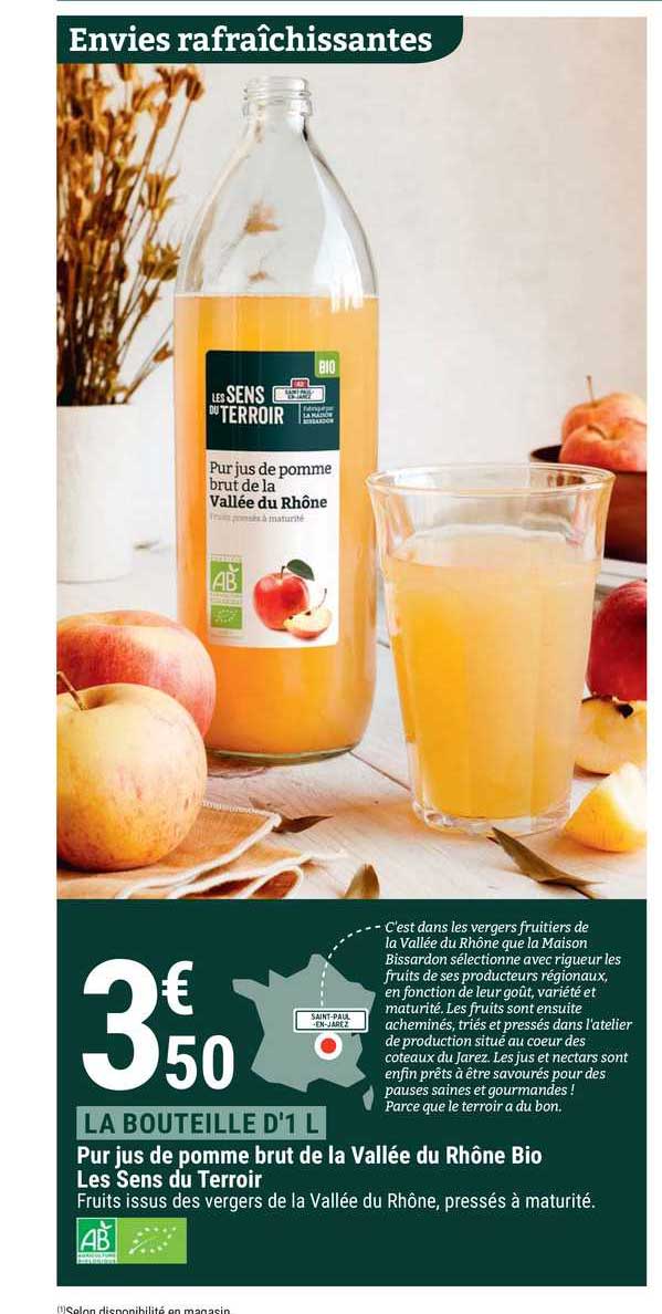 Pur Jus De Pomme Brut De La Vallée Du Rhône Bio Les Sens Du Terroir