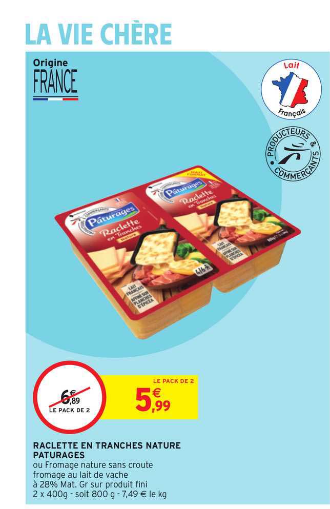 Raclette En Tranches Nature Pâturages