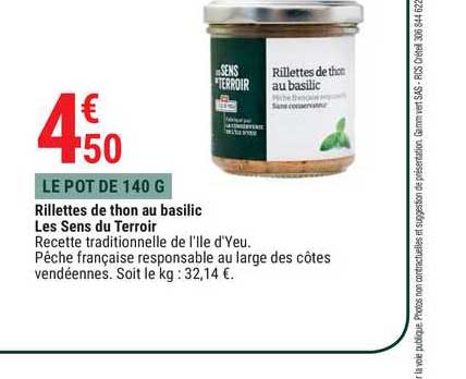 rillettes de thon au basilic les sens du terroir