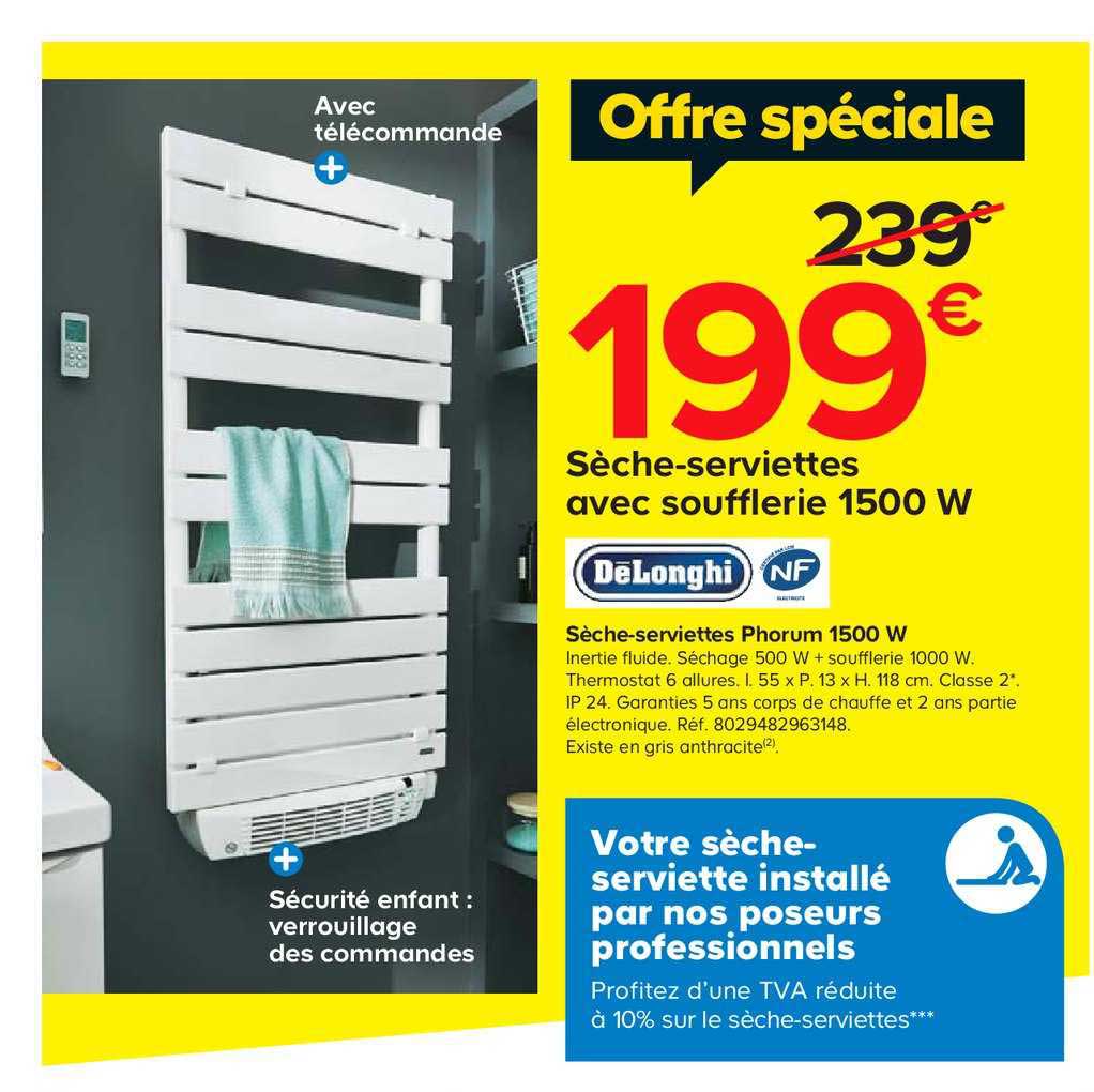 sèche-serviettes avec soufflerie delonghi