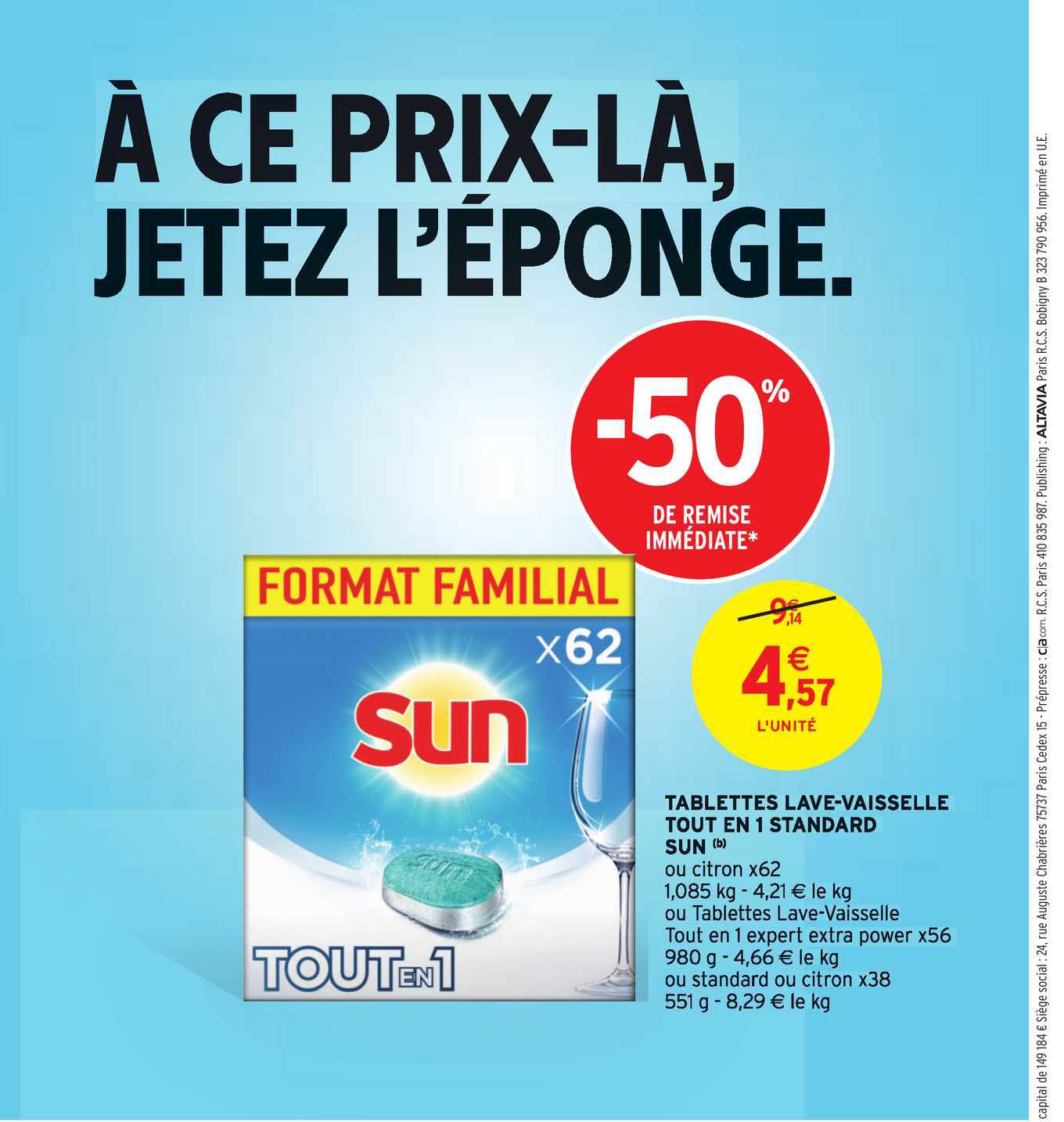 tablettes lave-vaisselle tout en 1 standard sun