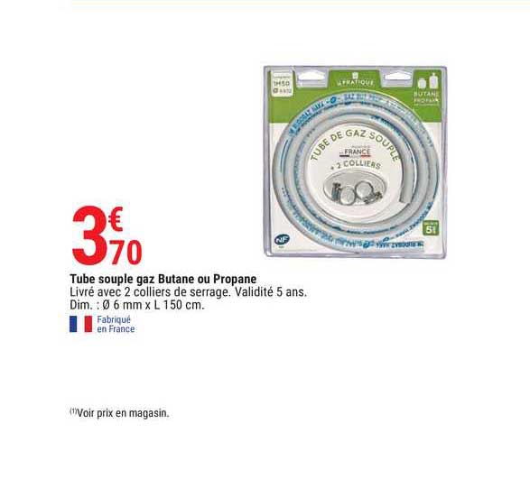 tube souple gaz butane ou propane