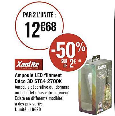 ampoule led filament déco 3d xanlite