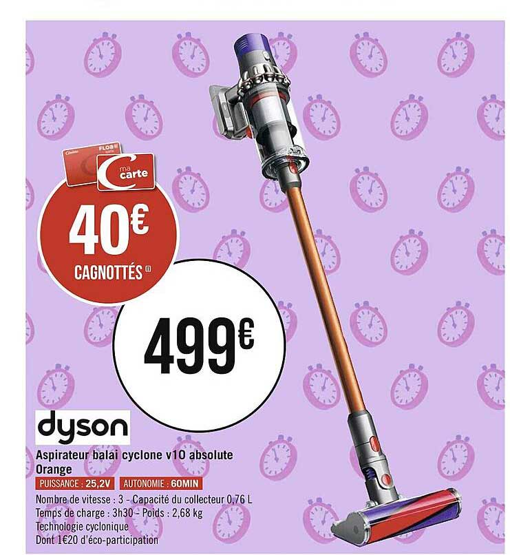 aspirateur balai cyclone v10 absolute orange dyson