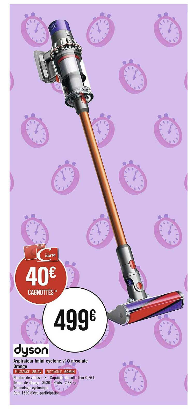 aspirateur balai cyclone v10 absolute orange dyson