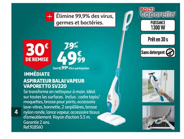 aspirateur balai vapeur vaporette sv220