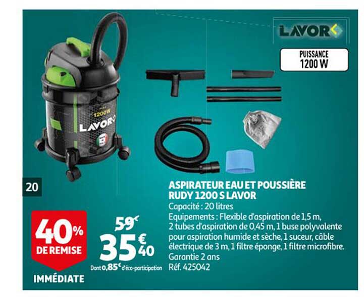 aspirateur eau et poussière rudy 1200 s lavor