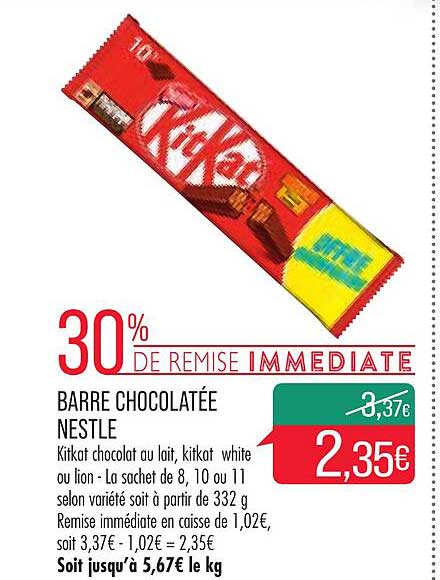 barre chocolatée nestlé