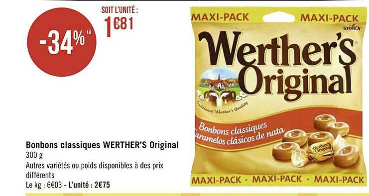 bonbons classiques werther's original