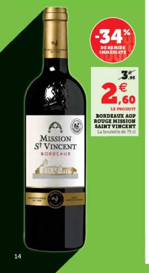 bordeaux aop rouge mission saint vincent