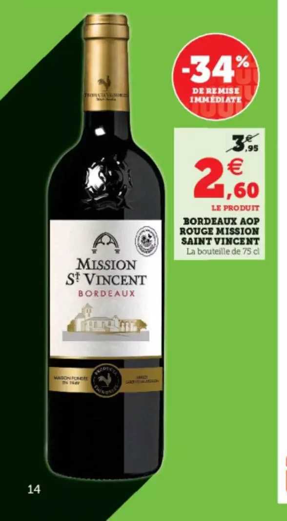 bordeaux aop rouge mission saint vincent