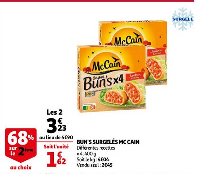 bun's surgelés mc cain
