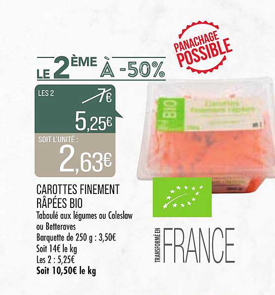 carottes finement râpées bio