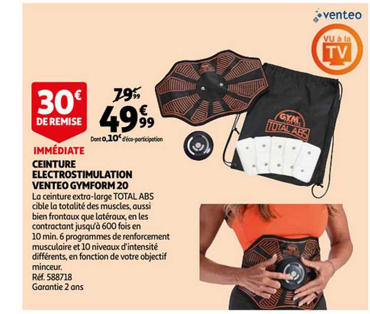 ceinture électrostimulation venteo gymform 20
