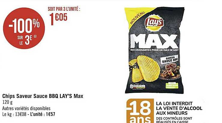 Chips Saveur Sauce Bbq Lay's Max
