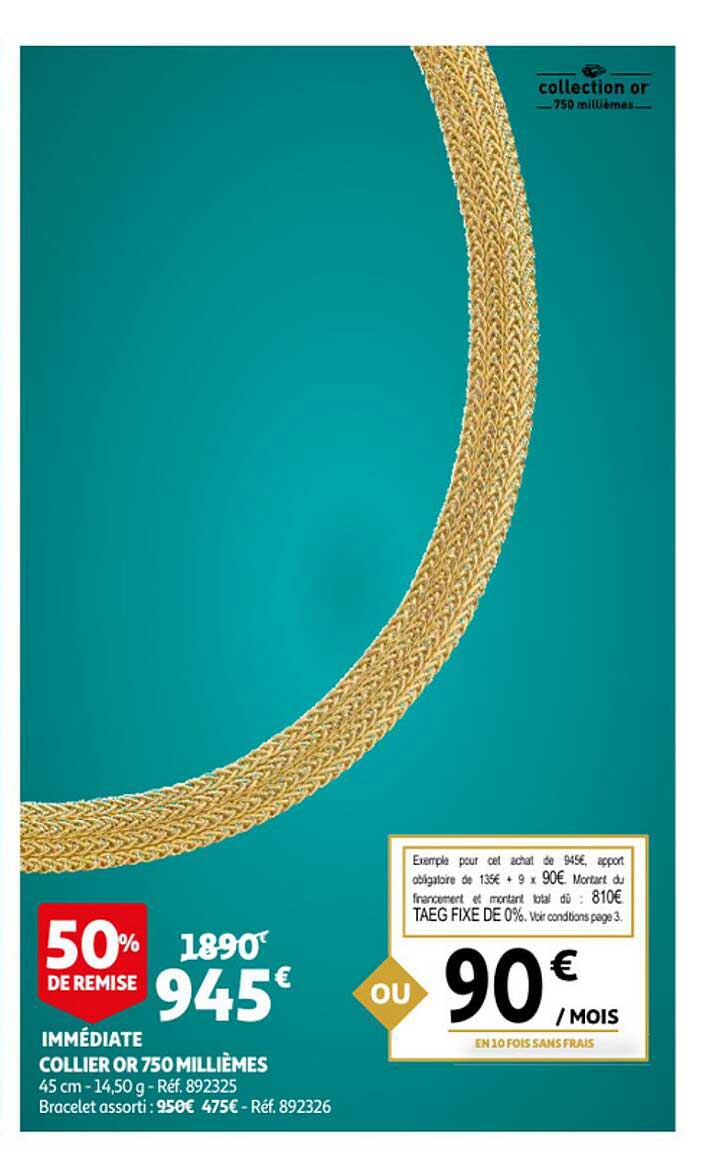 collier or 750 millièmes