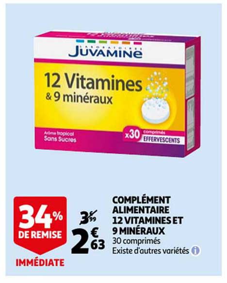 complément alimentaire 12 vitamines et 9 minéraux