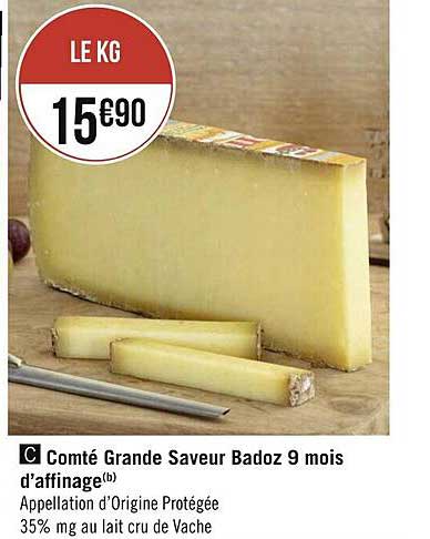 Comté Grande Saveur Badoz 9 Mois D'affinage