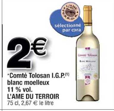 comté tolosan i.g.p. blanc moelleux 11% vol. l'âme du terroir