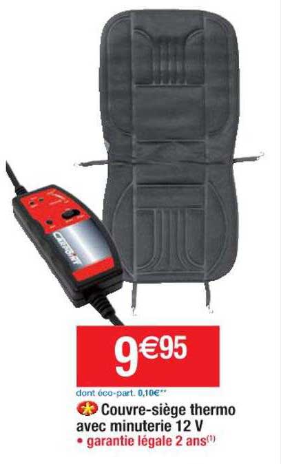 couvre-siège thermo avec minuterie 12 v