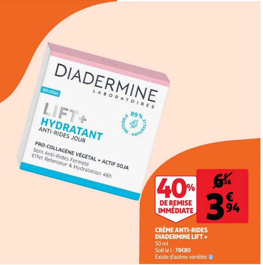 crème anti-rides diadermine lift+