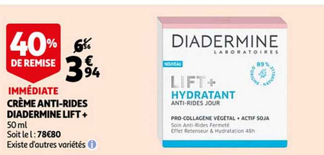 crème anti-rides diadermine lift+