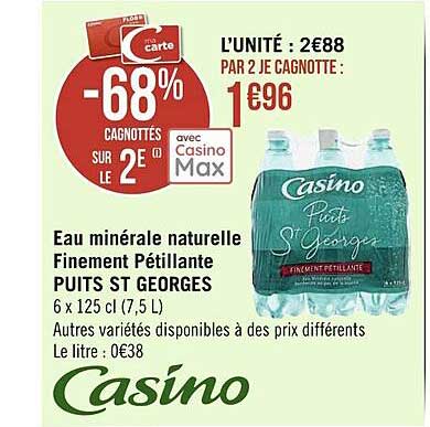 eau minérale naturelle finement pétillante puits st georges