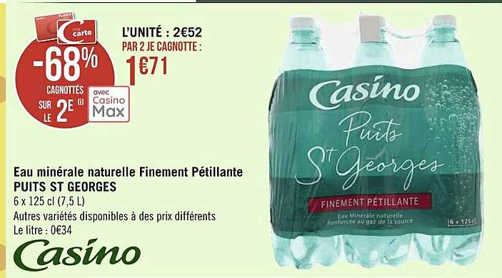 eau minérale naturelle finement pétillante puits st georges