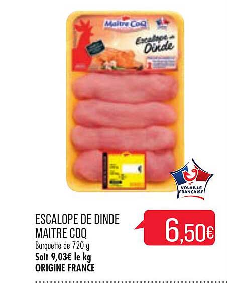 escalope de dinde maître coq