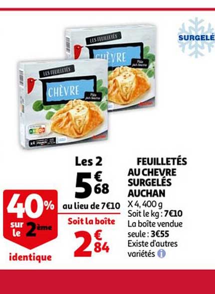 Feuilletés Au Chèvre Surgelés Auchan