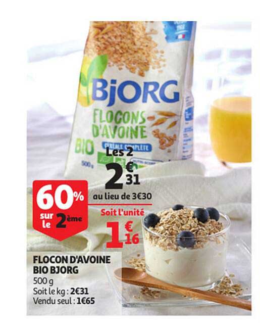 flocon d'avoine bio bjorg