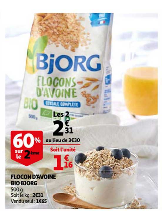 flocon d'avoine bio bjorg