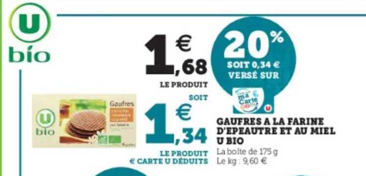 Gaufres à La Farine D'épeautre T Au Miel U Bio