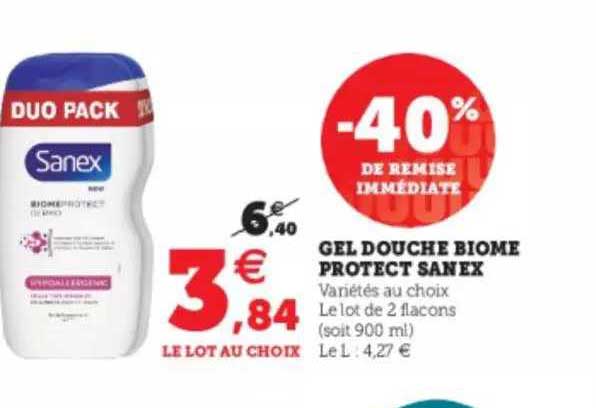 gel douche biome protect sanex