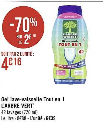 gel lave-vaisselle tout en 1 l'arbre vert