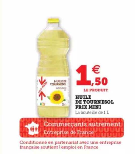 huile de tournesol prix mini