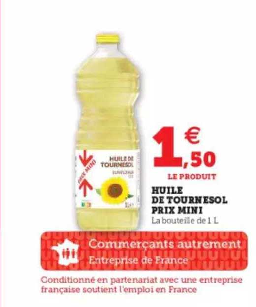 huile de tournesol prix mini