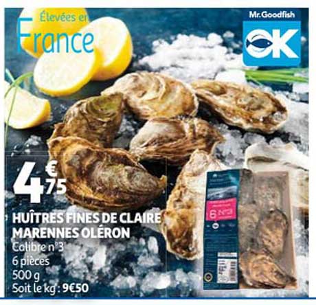 huîtres fines de claire marennes oléron