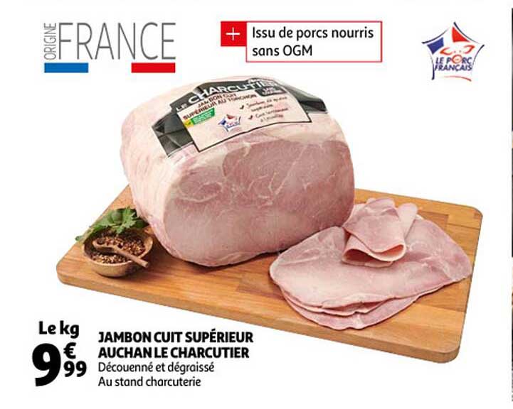 Jambon Cuit Supérieur Auchan Le Charcutier