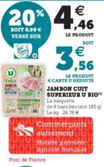 Jambon Cuit Supérieur U Bio