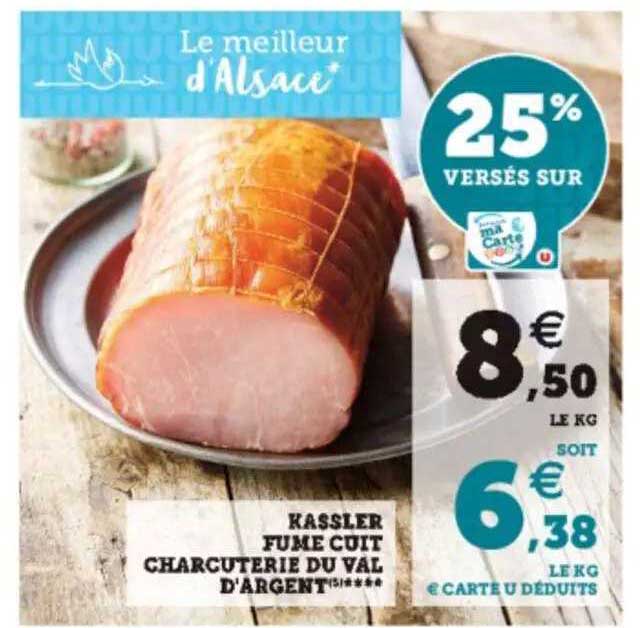 kassler fumé cuit charcuterie du val d'argent