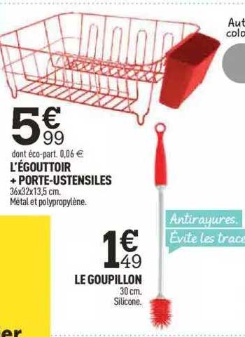 l'égouttoir + porte-ustensiles, le goupillon
