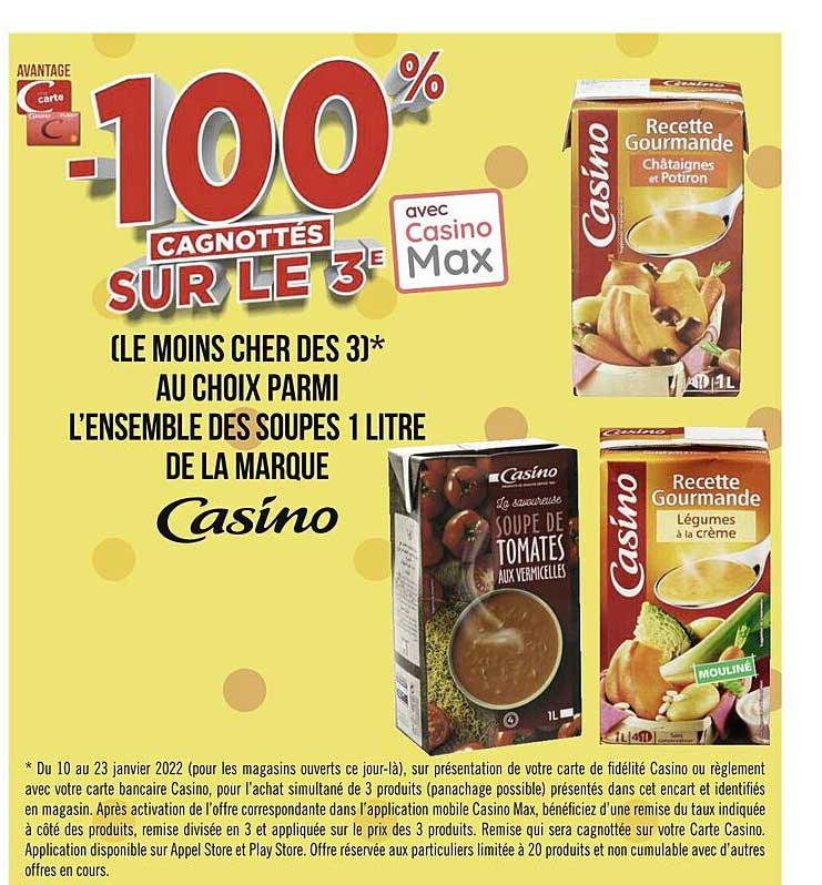 l'ensemble des soupes 1 litre de la marque casino