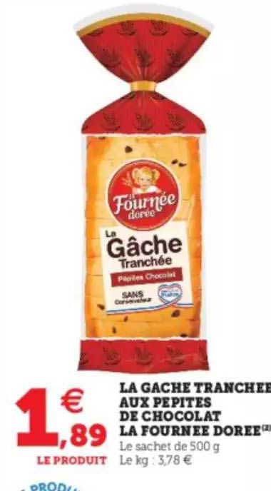 la gâche tranchée aux pépites de chocolat la fournée dorée