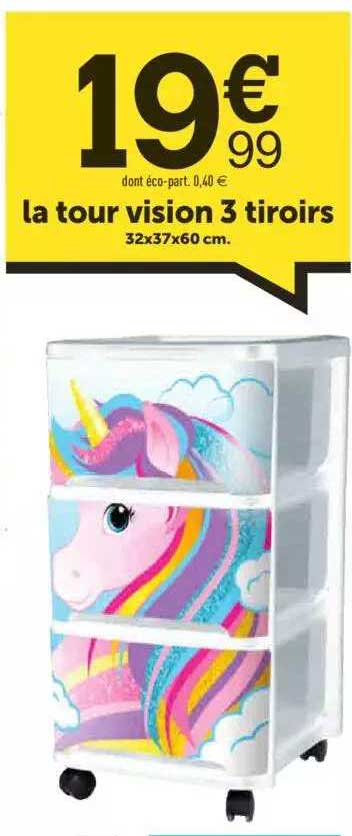 La Tour Vision 3 Tiroirs