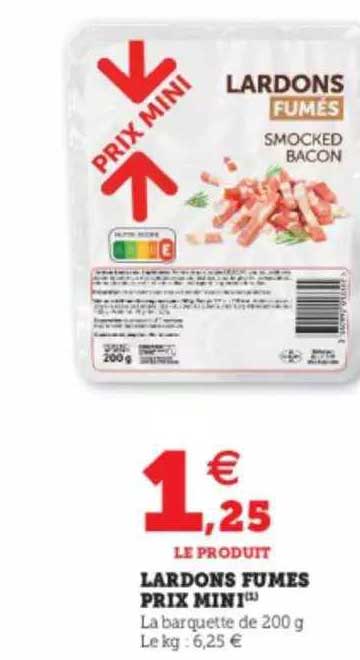 lardons fumés prix mini