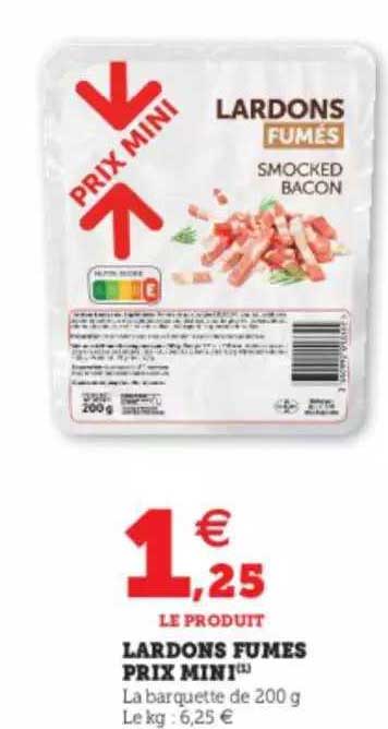 lardons fumés prix mini