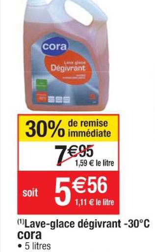 lave-glace dégivrant -30°c cora